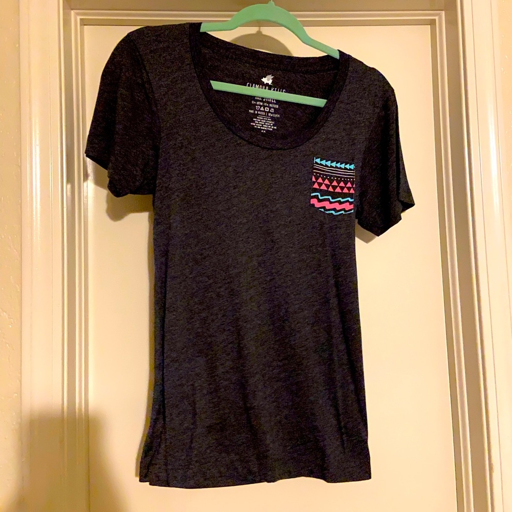 Black shirt with Aztec design; small